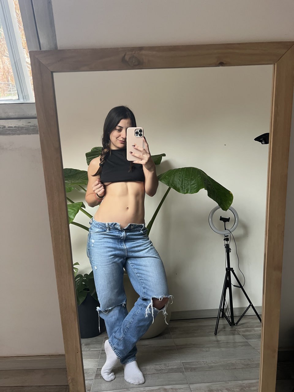 Athletic brunette gym-style creator photo